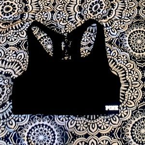 PINK Lace Up Sports Bra